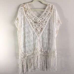 Democracy|Cream Crochet Lace blouse|Size:XL